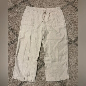 Athleta Cream Linen Pants